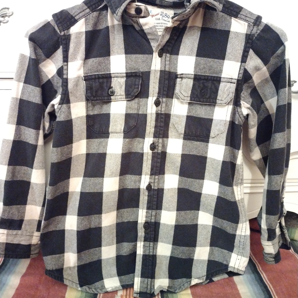 Black and white plaid shirt